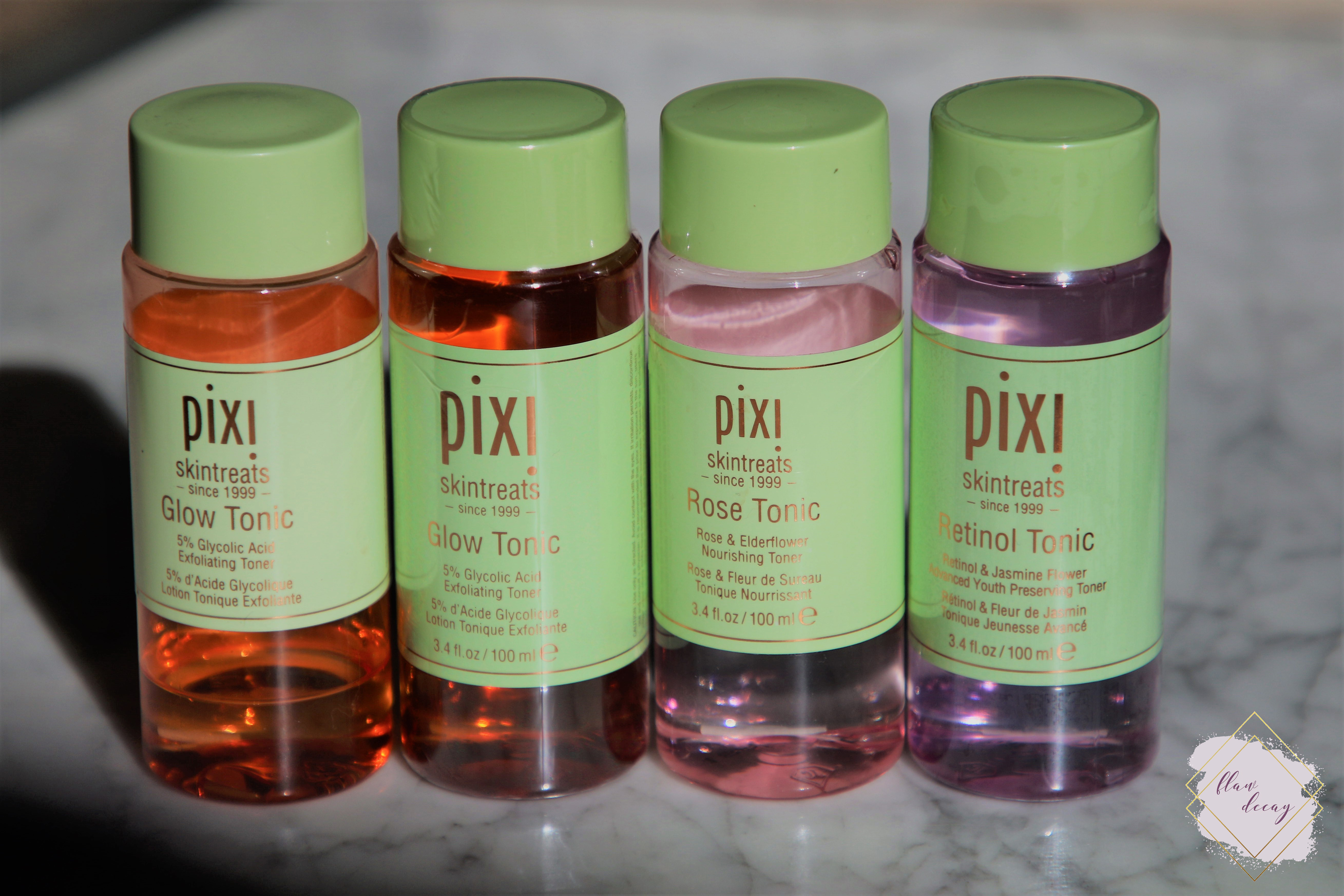 Pixi Beauty's Glow, Rose and Retinol Tonics
