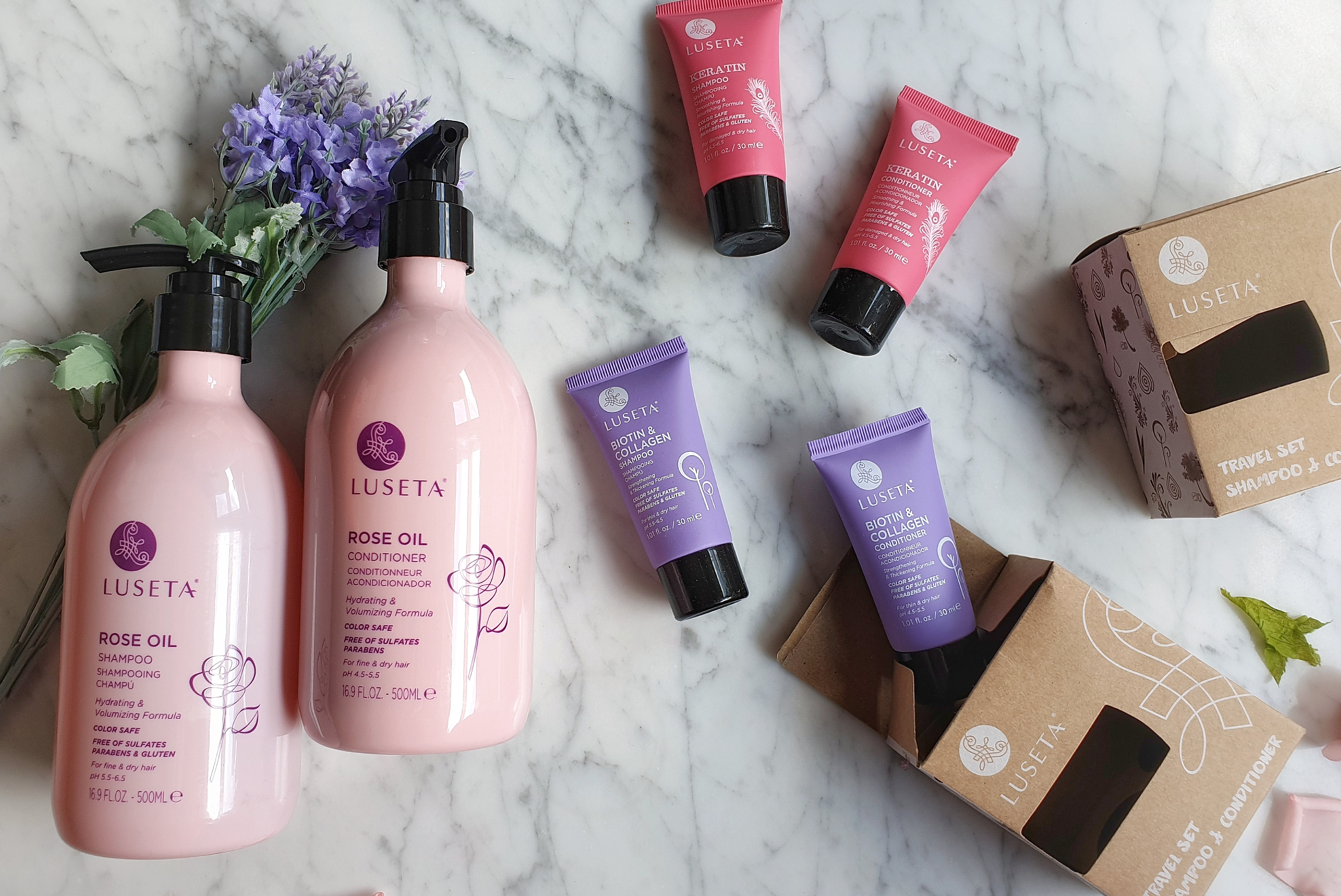 Luseta's Rose Oil Duo, plus the travel sets