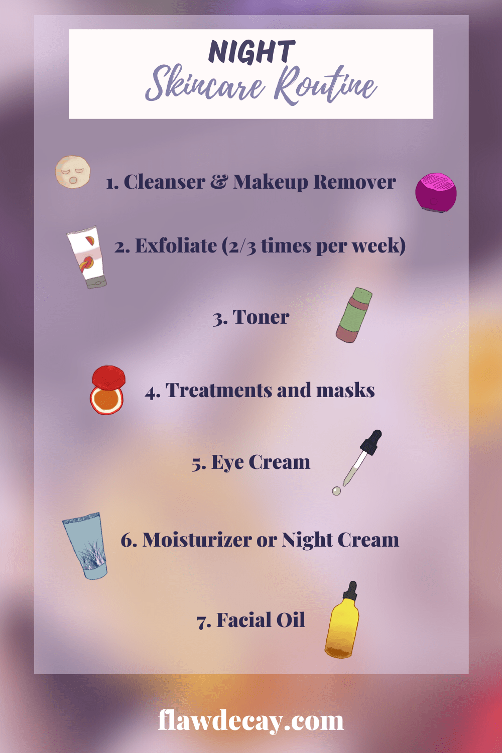 Night Skincare Routine by Flaw Decay