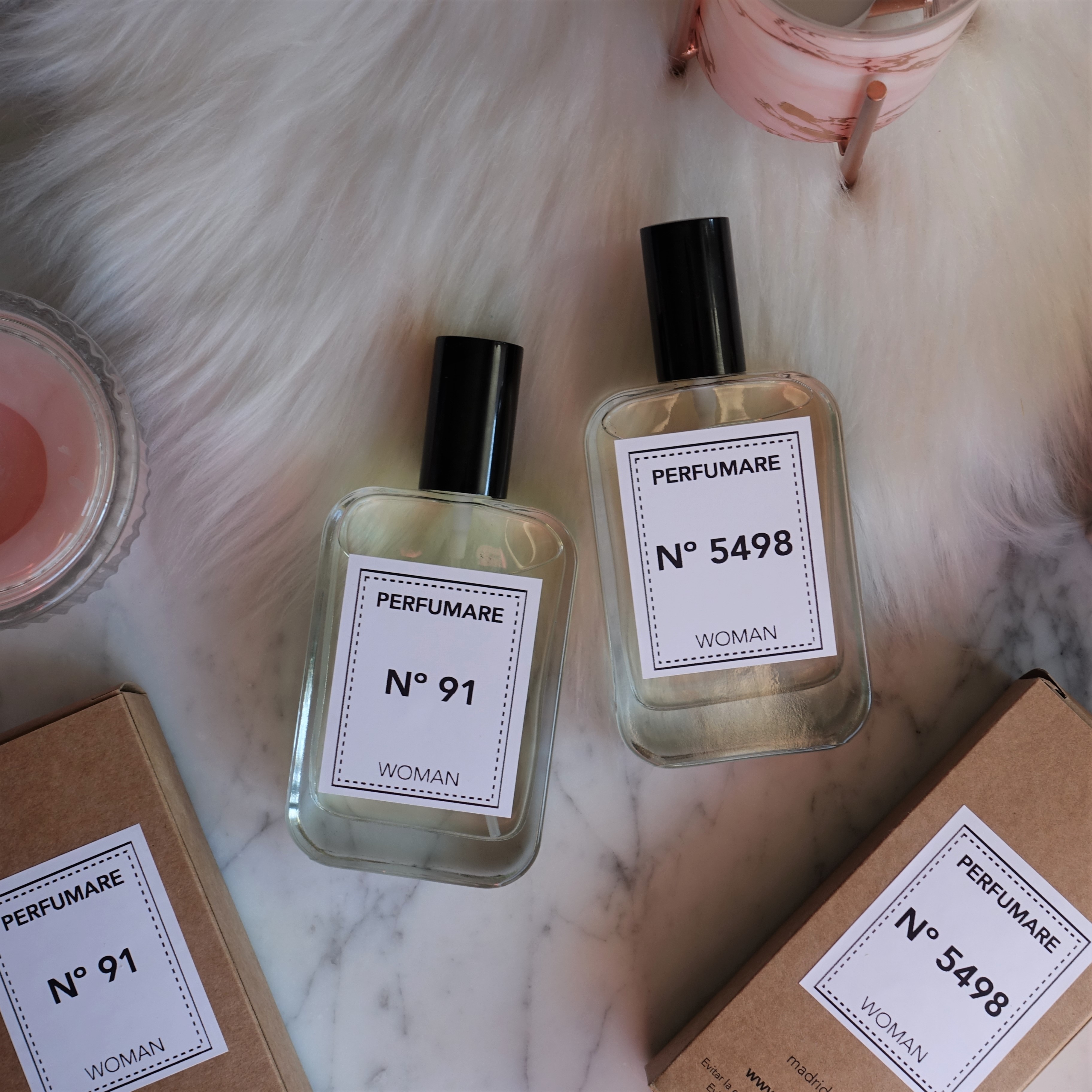 Perfumes Perfumare: Nº 91 (Alien de Thierry Mugler) y Nº 5498 (Fleur Musc For Her de Narciso Rodriguez) (Evento #YBB8ED de Girl Power Team)