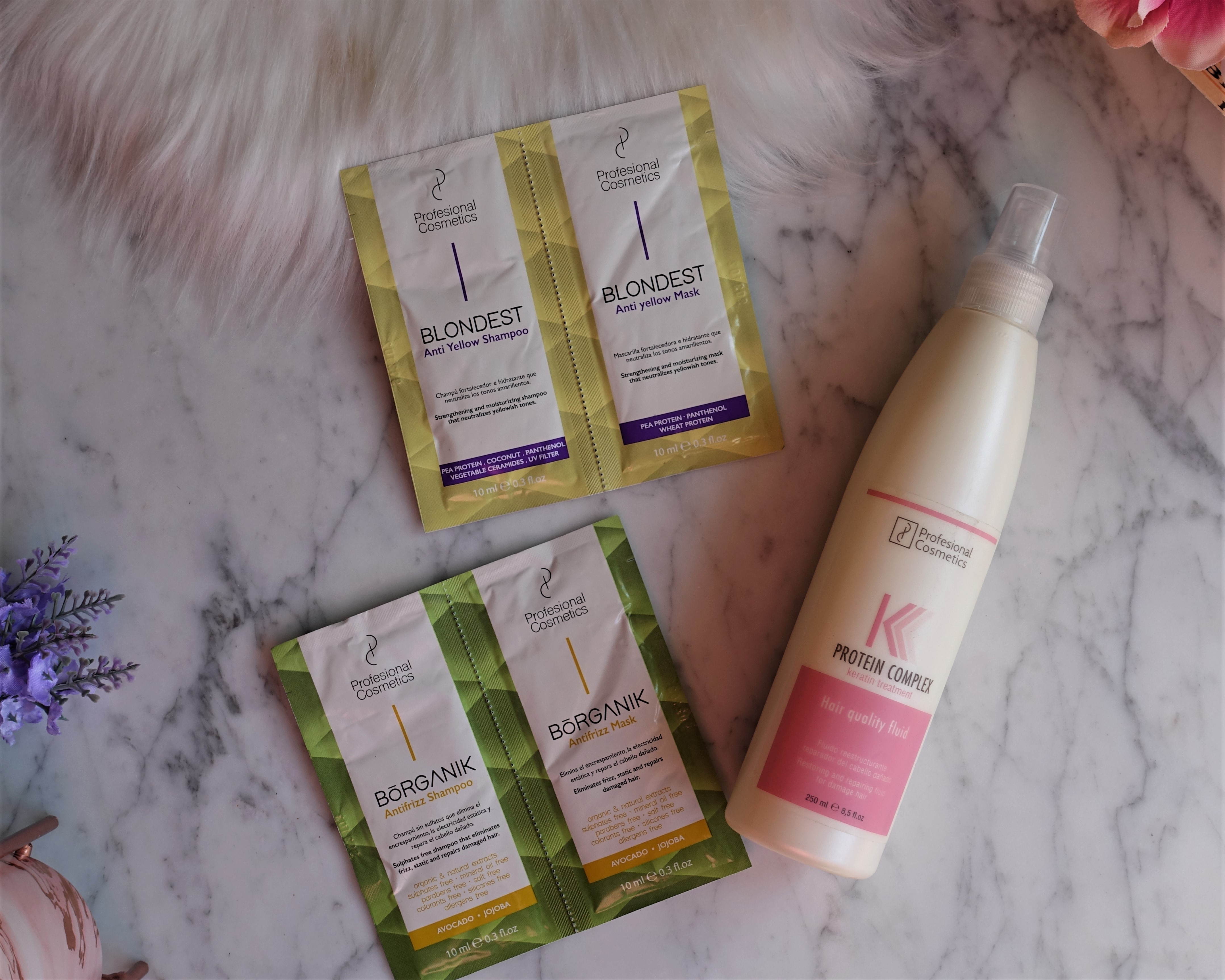 Protein Complex, tratamiento de keratina, y muestras de Profesional Cosmetics (Evento #YBB8ED de Girl Power Team)