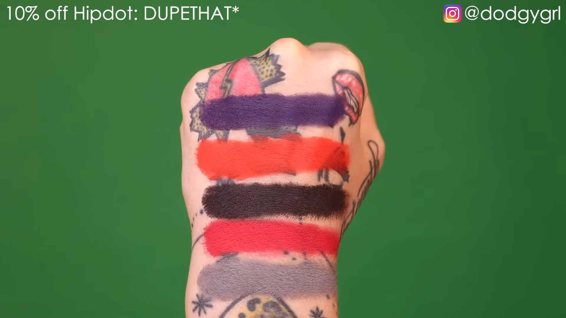 HIPDOT X MY CHEMICAL ROMANCE COLLECTION: SWATCHES BY DUPETHAT